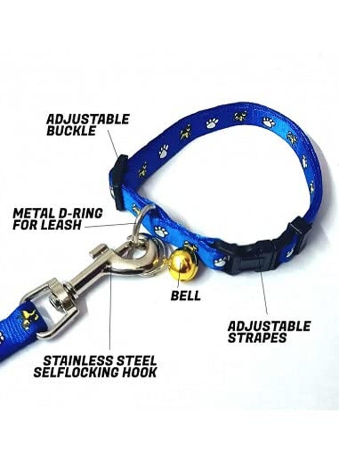 Petlicious & More® Small Puppy Soft Nylon Collar & Leash Set (Size -10mm, Length 5 ft, Color - Blue, Pack of One) - Image 3